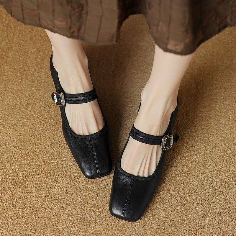 Desna - Chaussures modernes à talons épais dans le style français