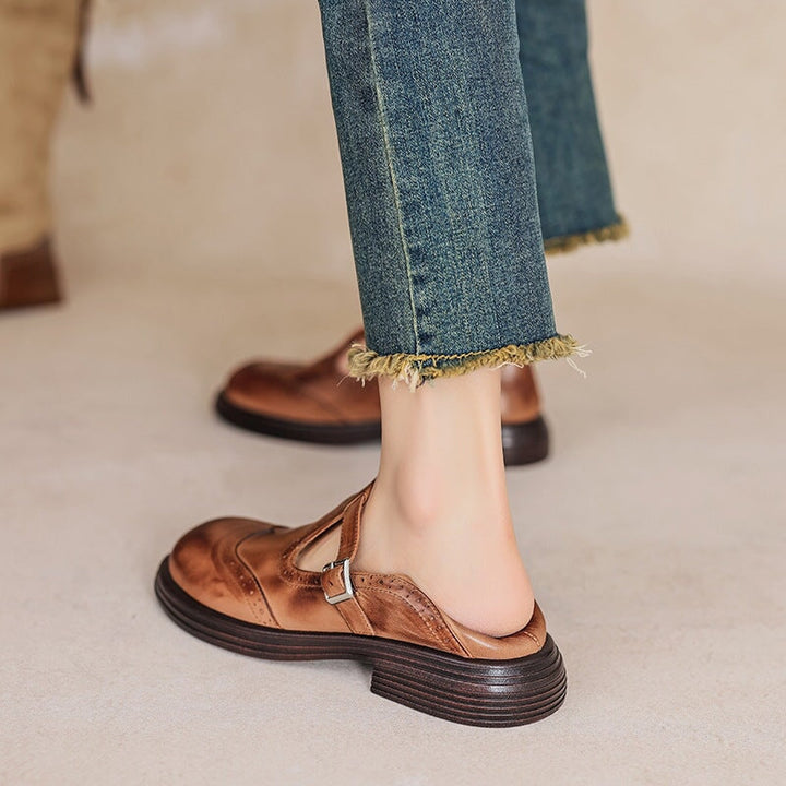 Lenara - Chaussures en cuir rétro pour femmes