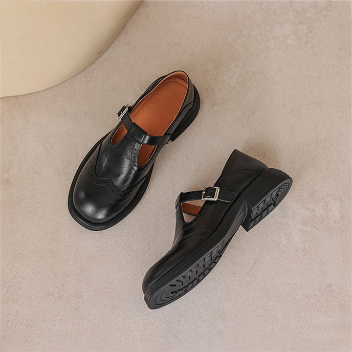 Lenara - Chaussures en cuir rétro pour femmes