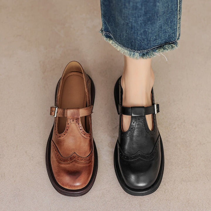 Lenara - Chaussures en cuir rétro pour femmes