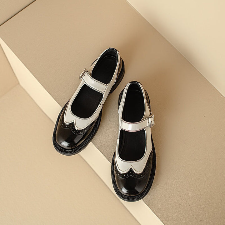 Perlina – Chaussures Plates en Cuir de Vache Lavé