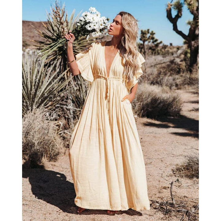 Solana | Robe Maxi Ibiza en Crème