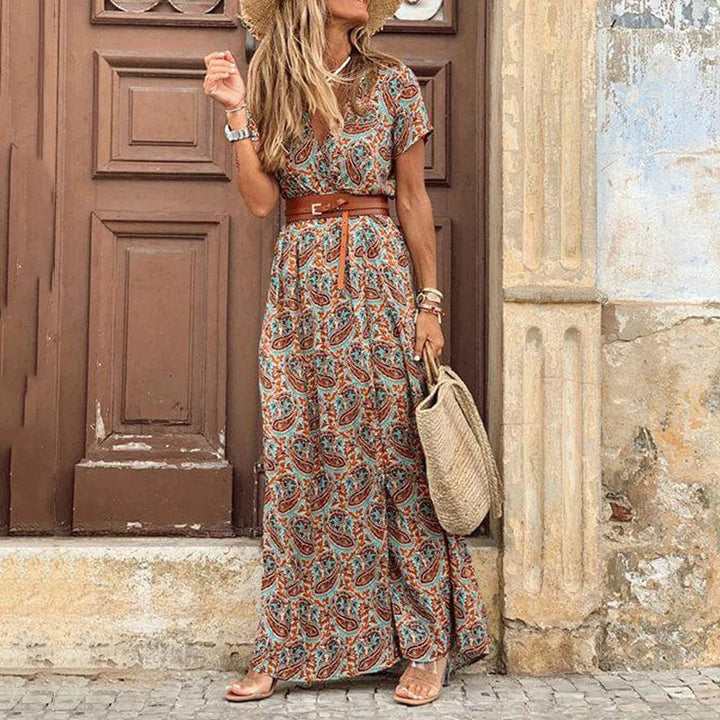 Liora | Robe Maxi Ibiza au style hippie + CEINTURE GRATUITE