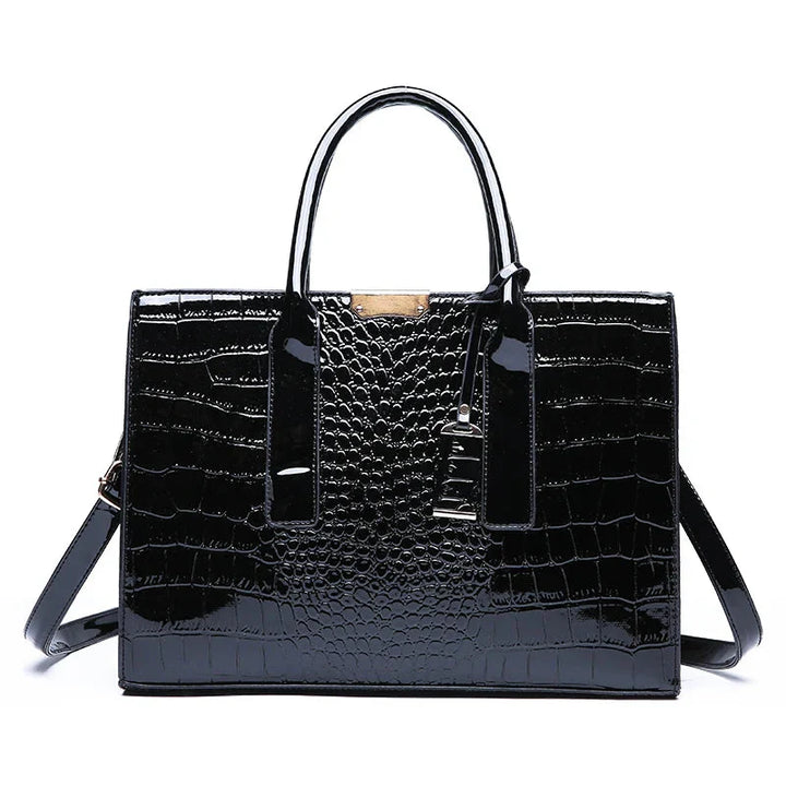 Sac à main en cuir imprimé crocodile New York