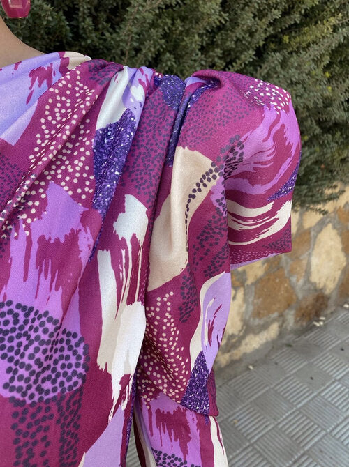 Yllana - Robe Midi à Épaule Unique Lila