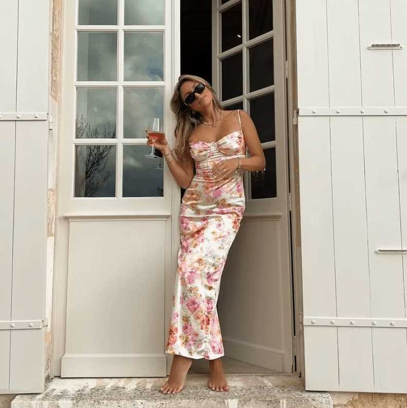 Beau | Robe maxi d'été avec imprimé floral