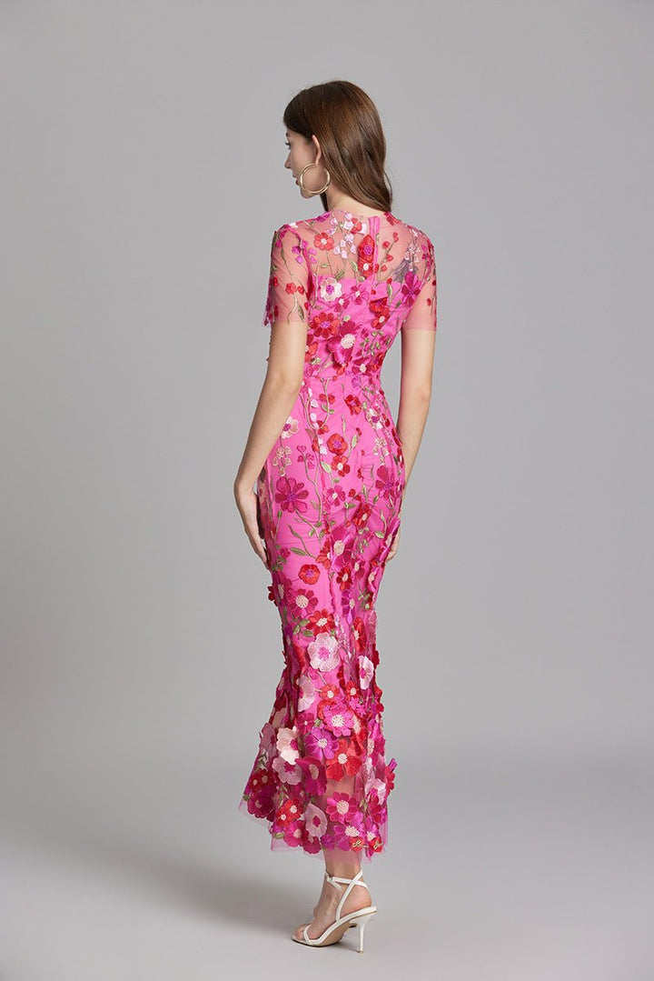 Sophia™ | Robe Midi Élégante avec Motif Floral