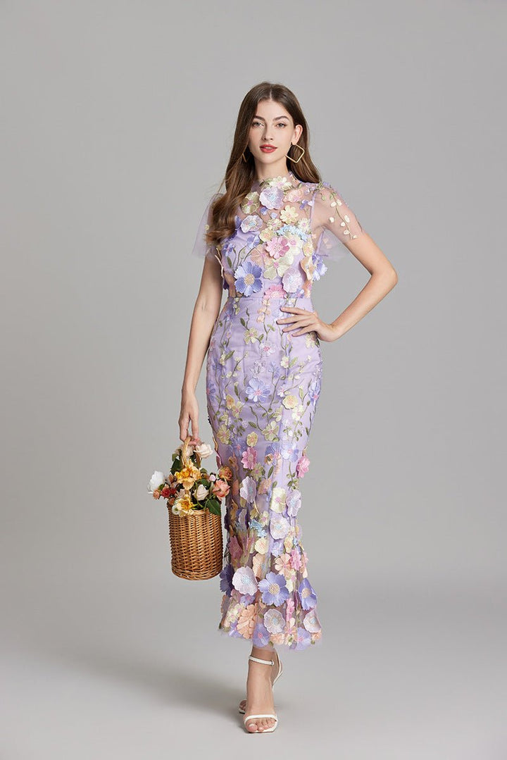 Sophia™ | Robe Midi Élégante avec Motif Floral