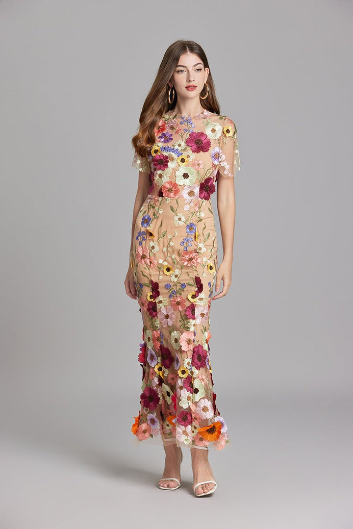 Sophia™ | Robe Midi Élégante avec Motif Floral