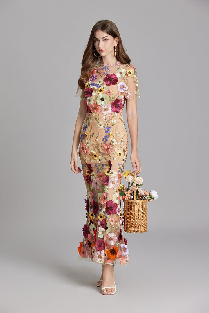 Sophia™ | Robe Midi Élégante avec Motif Floral