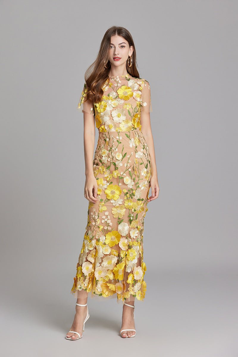 Sophia™ | Robe Midi Élégante avec Motif Floral