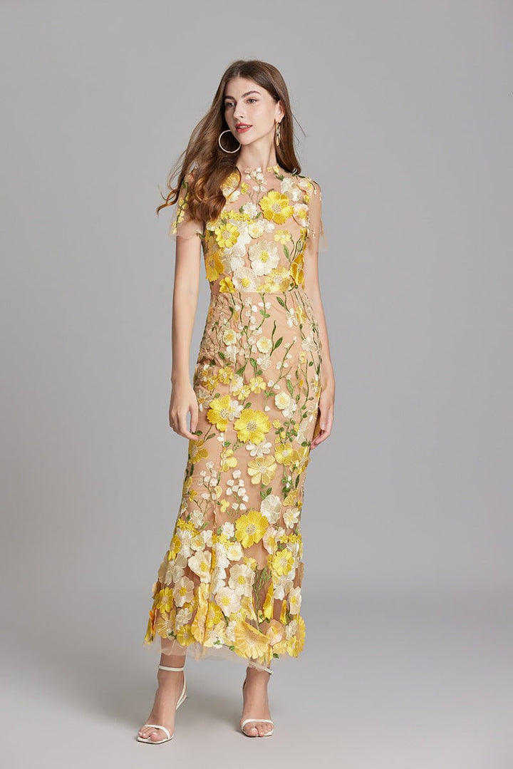 Sophia™ | Robe Midi Élégante avec Motif Floral