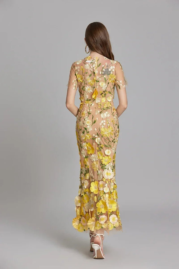 Sophia™ | Robe Midi Élégante avec Motif Floral