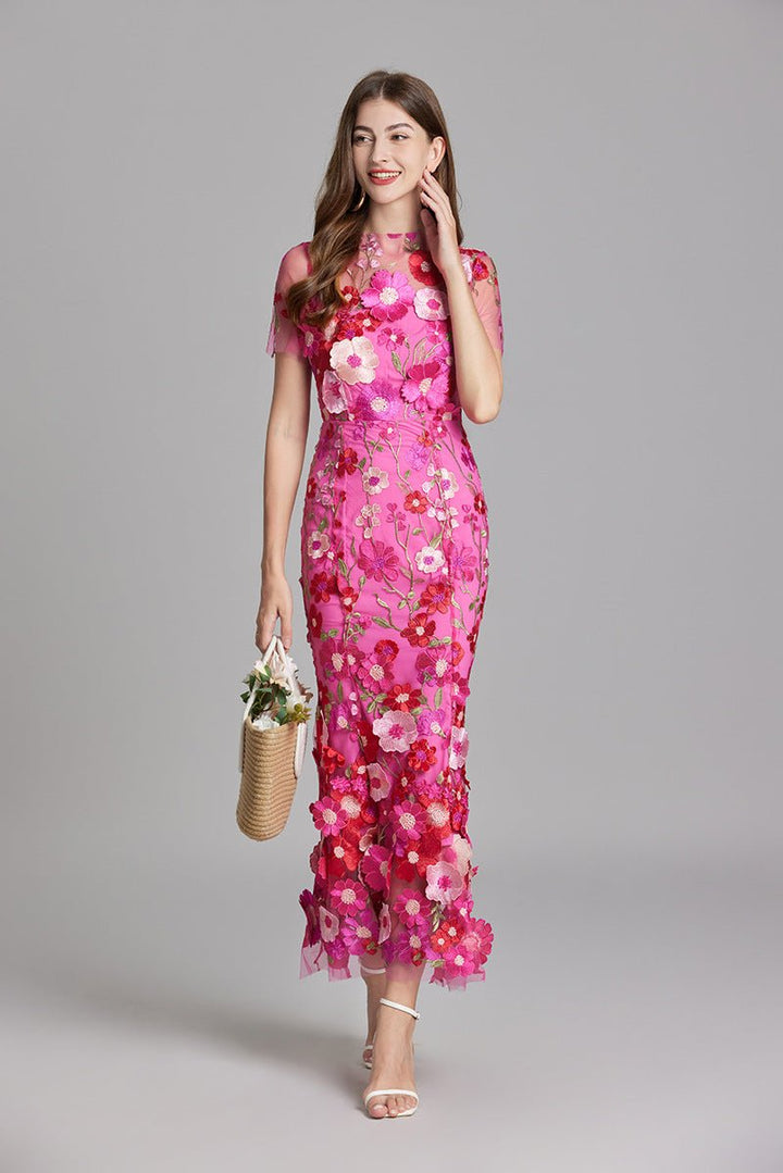 Sophia™ | Robe Midi Élégante avec Motif Floral
