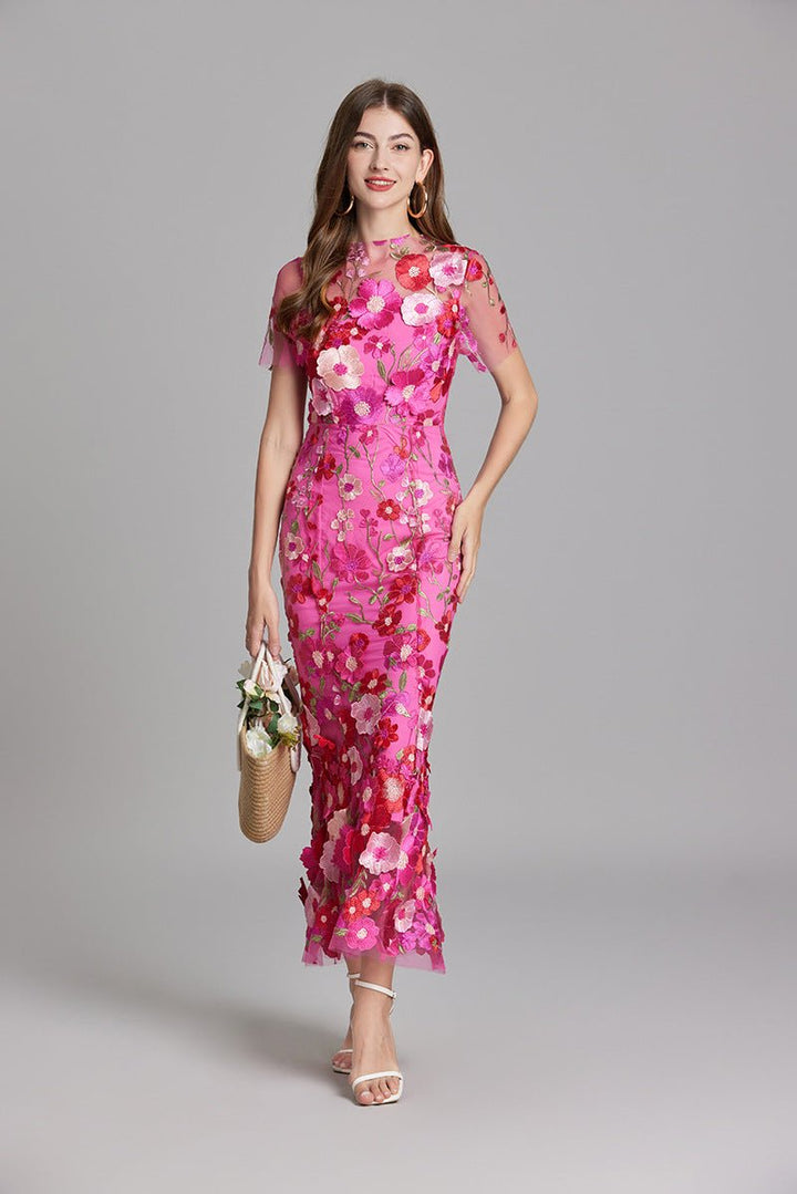 Sophia™ | Robe Midi Élégante avec Motif Floral