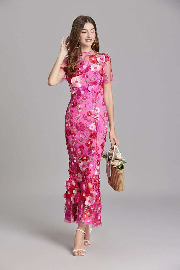 Sophia™ | Robe Midi Élégante avec Motif Floral
