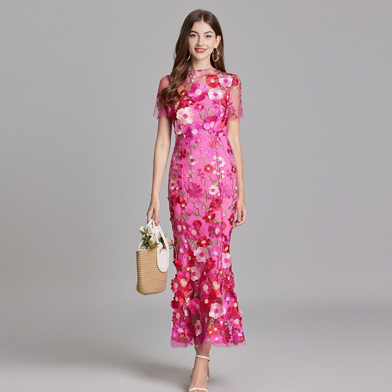 Sophia™ | Robe Midi Élégante avec Motif Floral