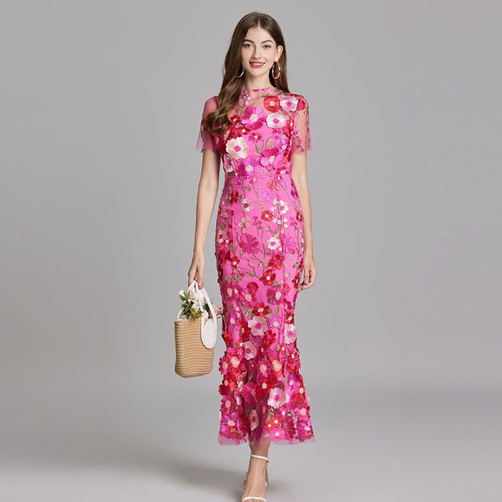 Sophia™ | Robe Midi Élégante avec Motif Floral