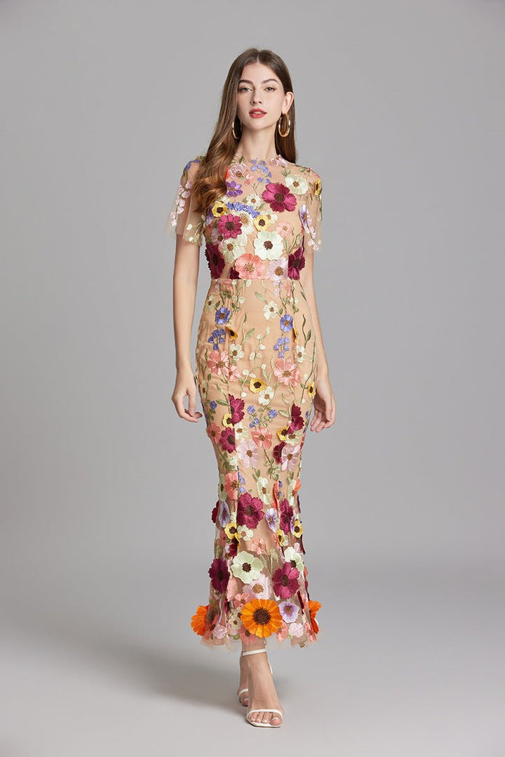 Sophia™ | Robe Midi Élégante avec Motif Floral