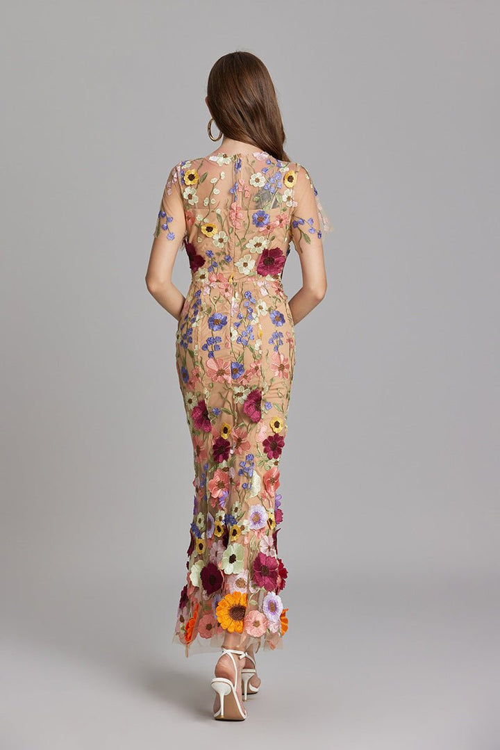 Sophia™ | Robe Midi Élégante avec Motif Floral