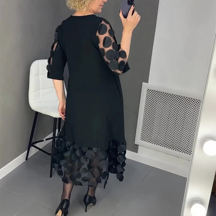 Demi | Robe midi évasée avec décor à pois