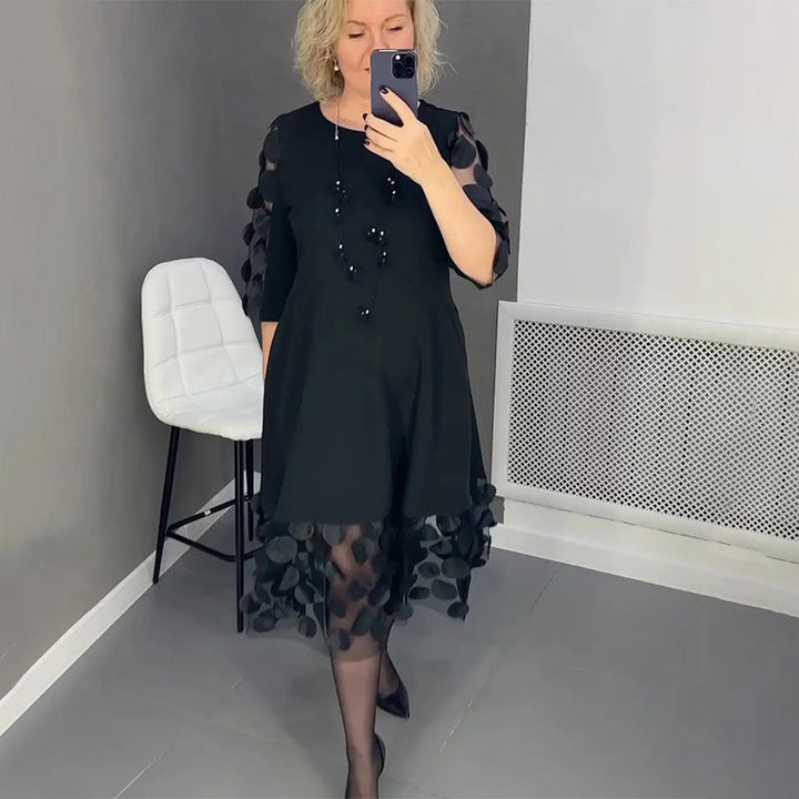 Demi | Robe midi évasée avec décor à pois