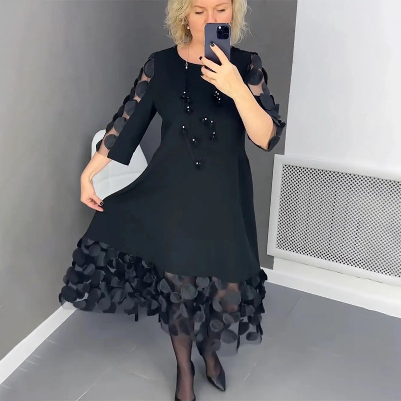 Demi | Robe midi évasée avec décor à pois