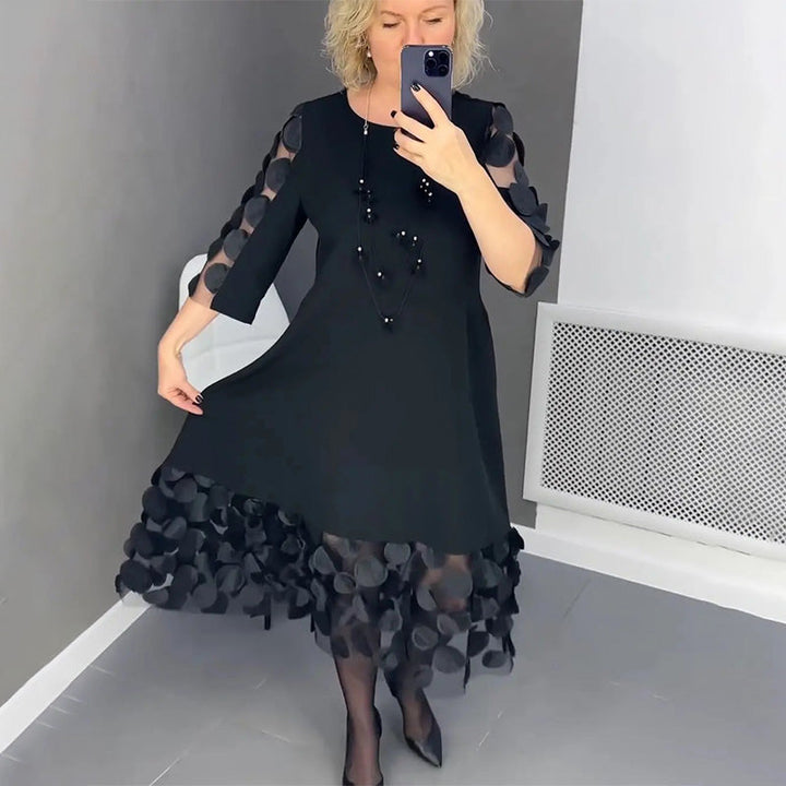 Demi | Robe midi évasée avec décor à pois