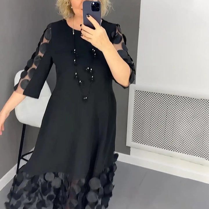 Demi | Robe midi évasée avec décor à pois