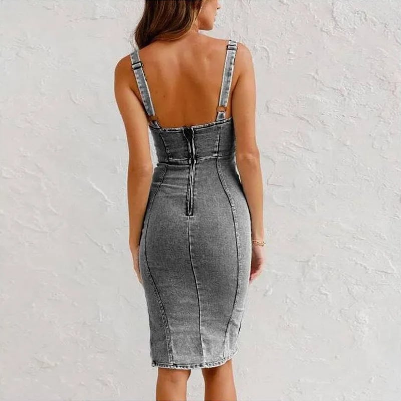 Mona | Robe-Camisole en Denim