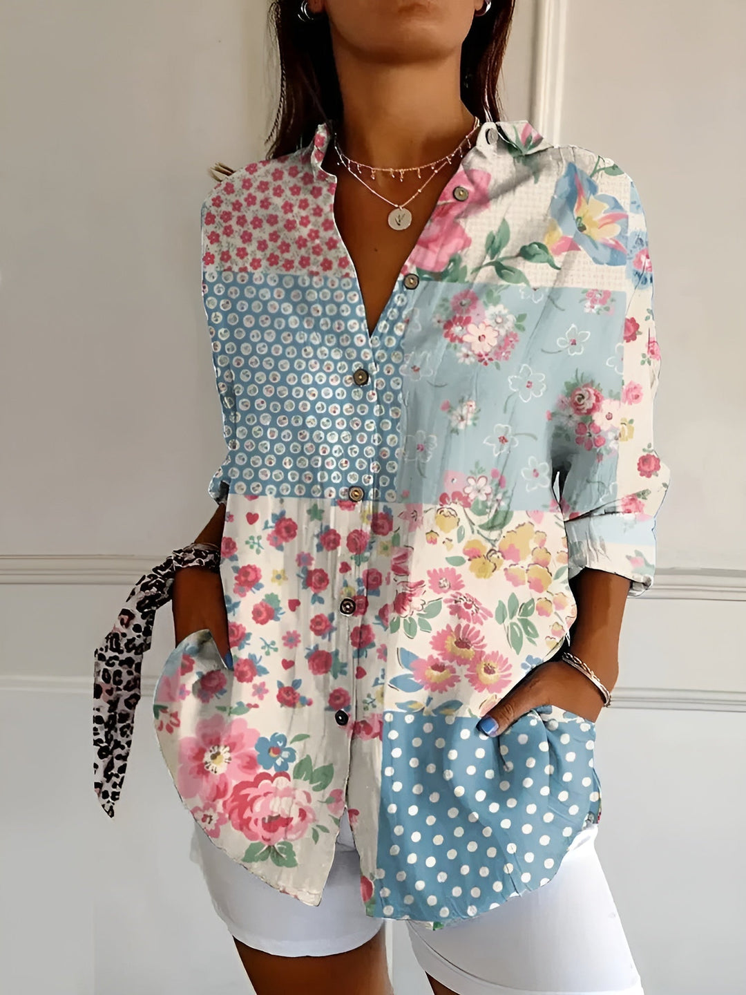 Roxane™ | Blouse florale en coton léger