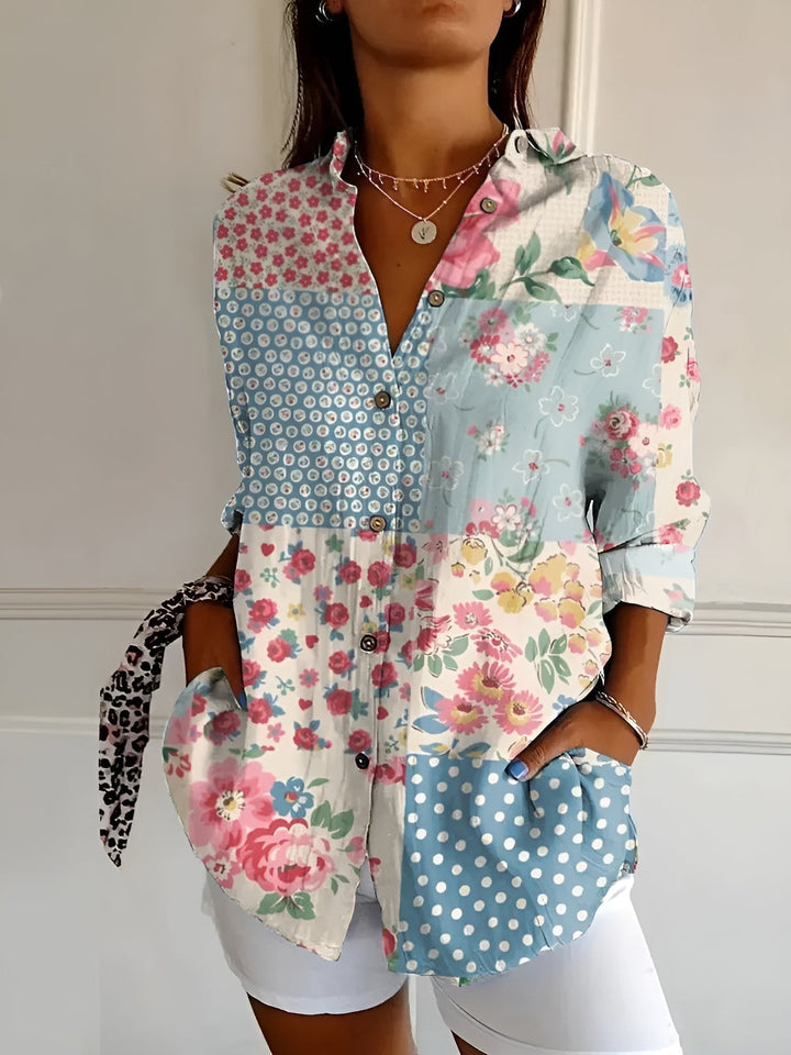 Roxane™ | Blouse florale en coton léger
