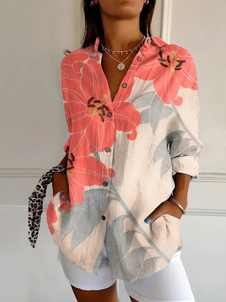 Roxane™ | Blouse florale en coton léger