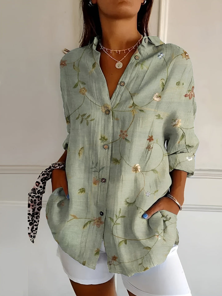 Roxane™ | Blouse florale en coton léger