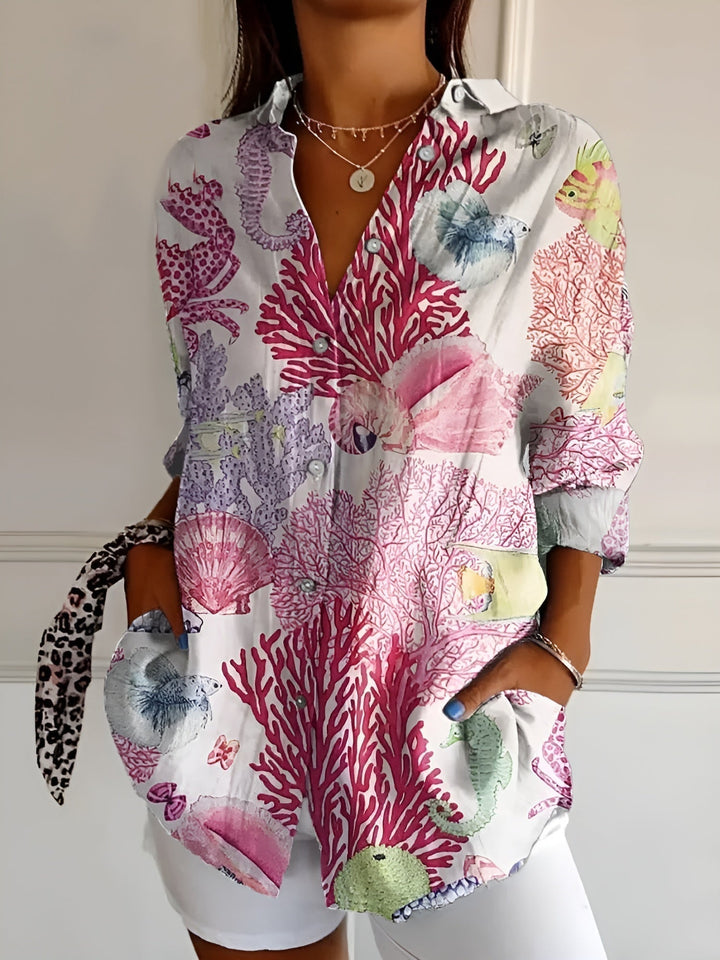 Roxane™ | Blouse florale en coton léger