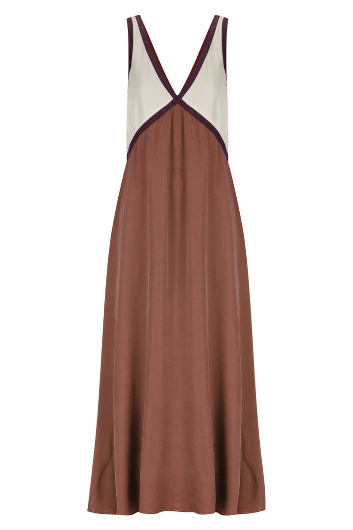 Agate | Robe Midi avec Décolleté en V effet Suédine