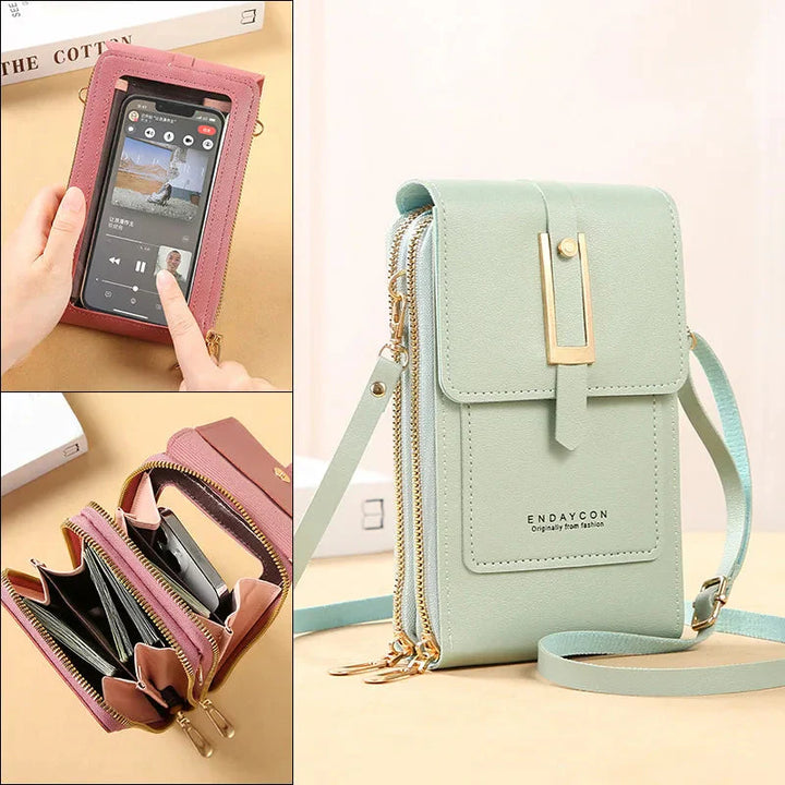 Sac à main en cuir pour téléphone portable