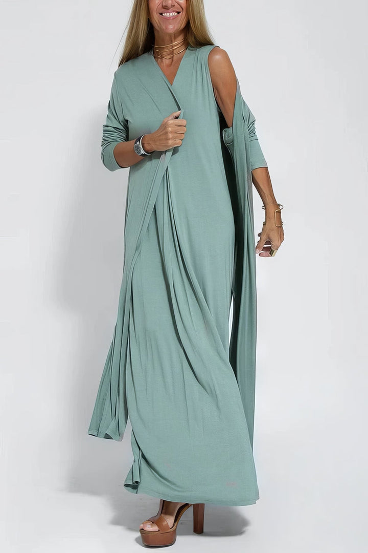 ELISE | Robe Longue Élégante avec Cardigan Offert