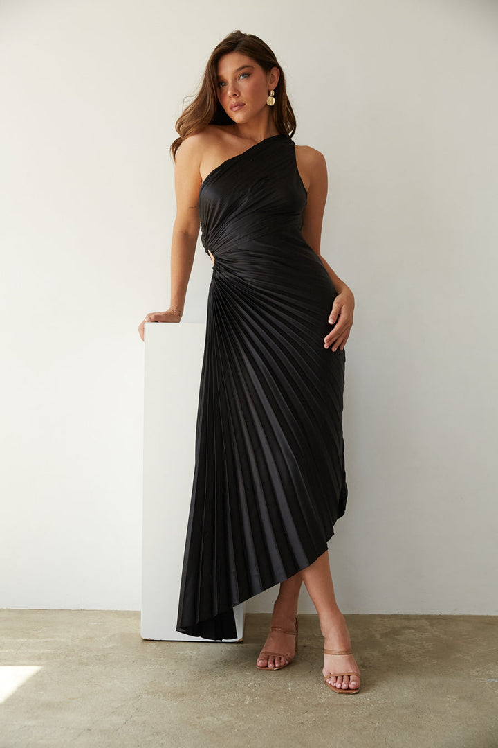 Billy Joan | Robe midi plissée à une épaule